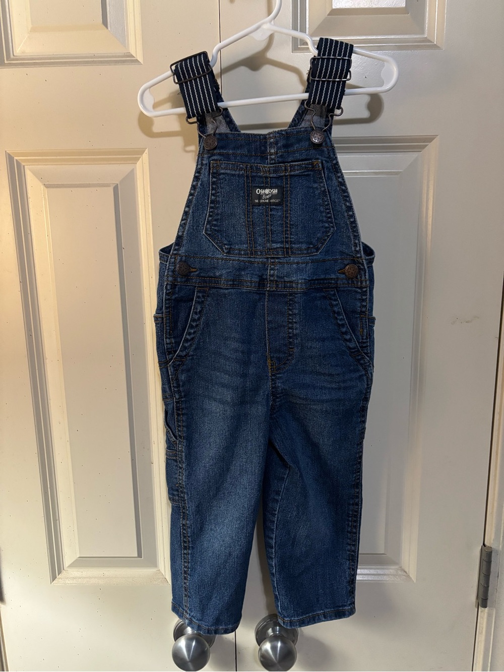 OshKosh B'gosh Adjustable Strap Denim Overalls in Dark Blue - Picture 1 of 5